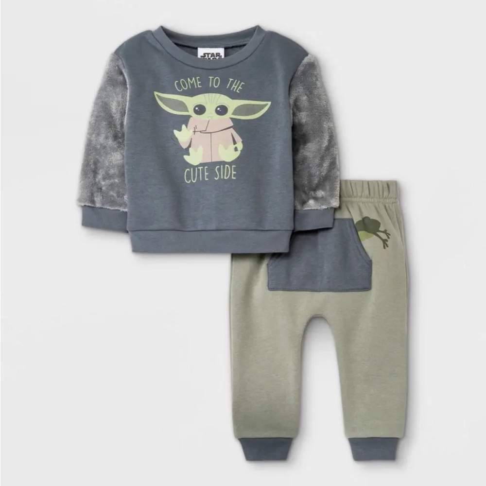 2pc Star Wars Baby Yoda Fleece Pullover and Jogger Set 12 Months